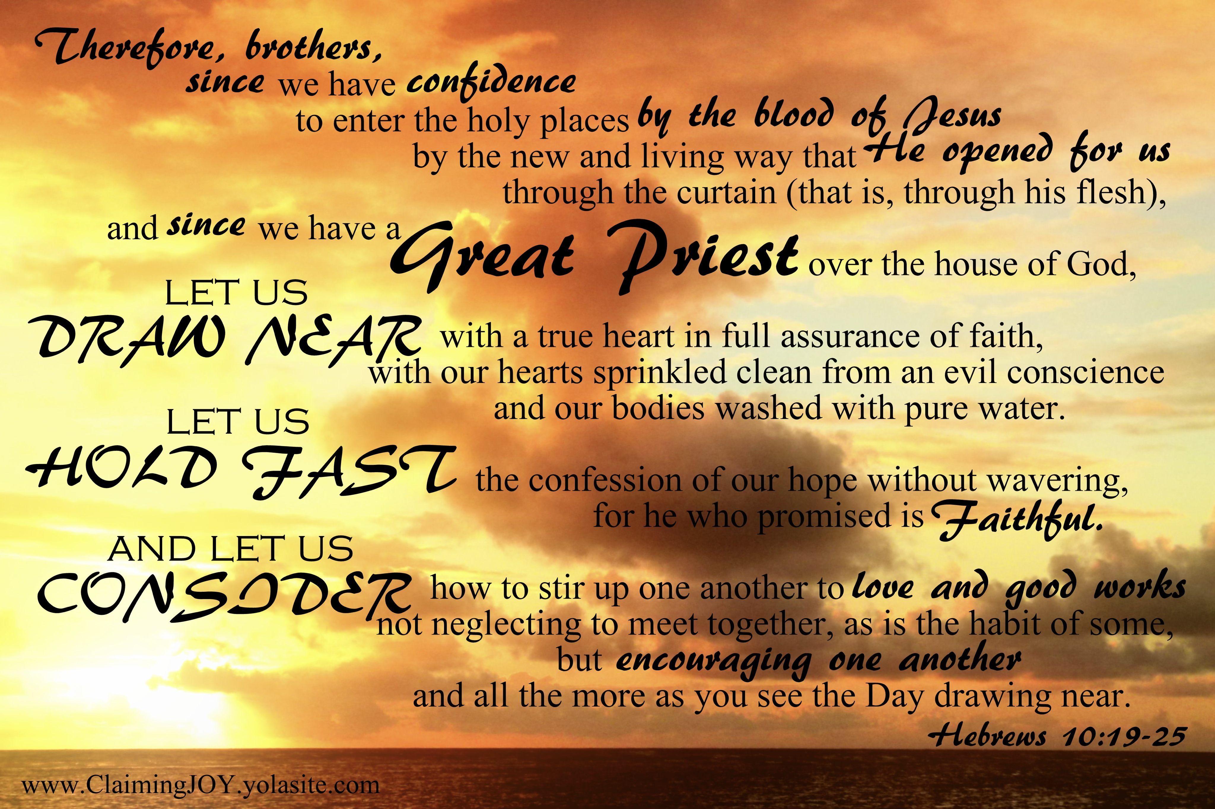 HEBREWS 10:19-25 THE NEW AND LIVING WAY – Nicky's Notes